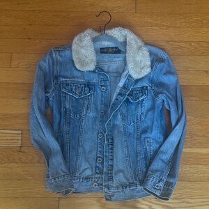 Lucky Brand Blue Denim Jacket with White Collar